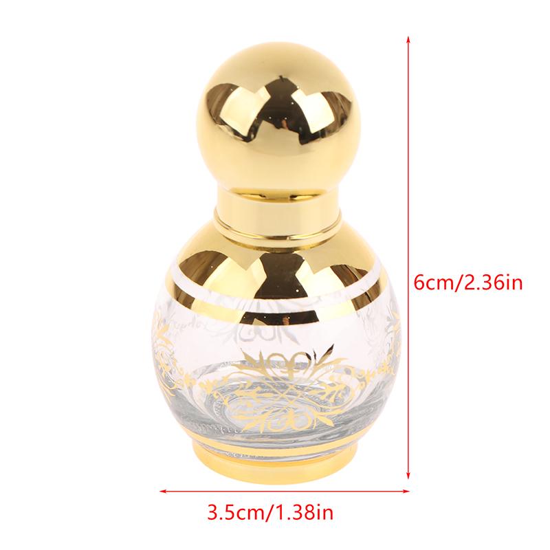 15 ml Roll-On-Flasche Glas Mini Ätherisches Öl Behälter Tragbar Mischen Parfümflasche Gold Leere Roll-On-Flasche Muster Zufällig
