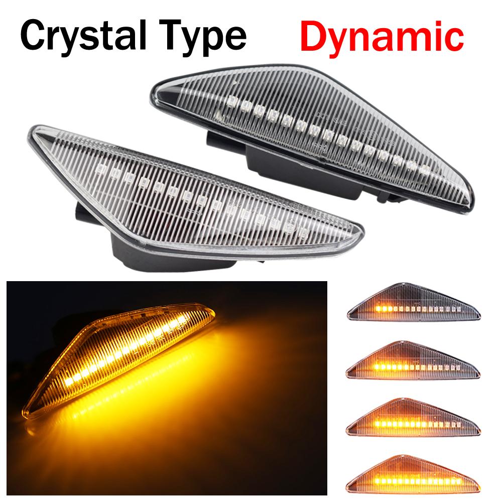 2pcs LED Dynamic Side Marker Turn Signal Light Indicator Flowing Flash For BMW X3 X5 X6 E70 E71 2008-2014 E72 F25
