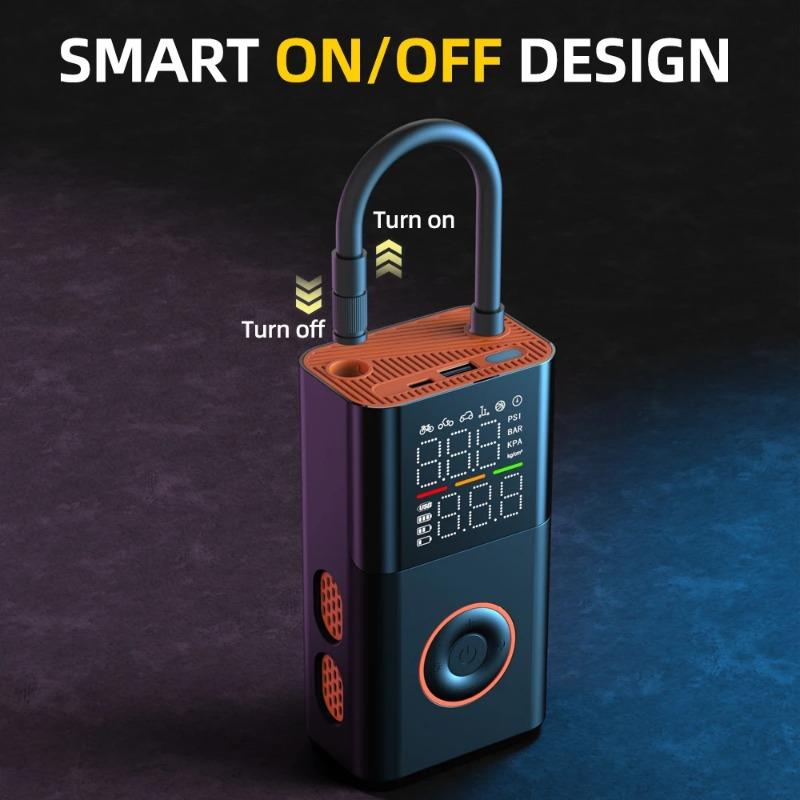 Car Wireless Air Pump Tire Inflation Portable Tyre Ball Inflator  Electric for Cars Motorcycle Bicycle Color-gradient Light