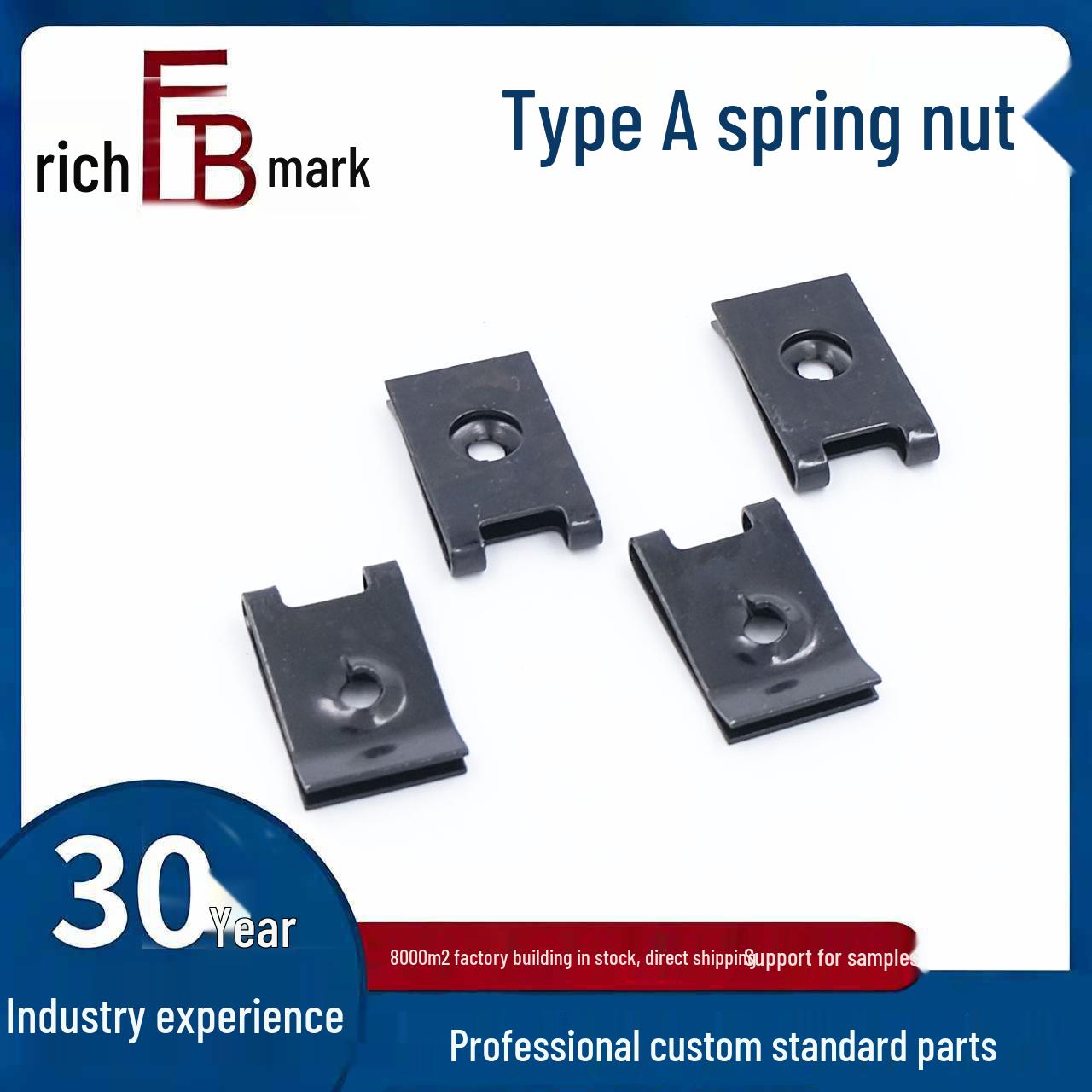 Type A U-Shaped Spring Nut Clip 10x15mm Self-Tapping Auto Parts Clamp Base