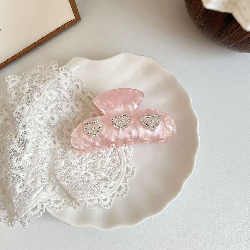 1Pcs Pearl Patterned Heart Set Diamond Clip Suitable Valentine's Day Gift Giving,daily Dating,sweet Hair Accessorie Shark Clip