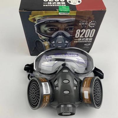 Respirátor, celotvárová plynová maska ​​s ochrannými okuliarmi, farba v spreji, chemická pesticídová dekorácia, formaldehyd s filtrom
