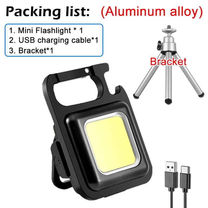 COB Flashlight Mini Protable Keychain Lamp 4 Lighting EDC Torch Outdoor Waterproof Emergency Camping Fishing Work Lights