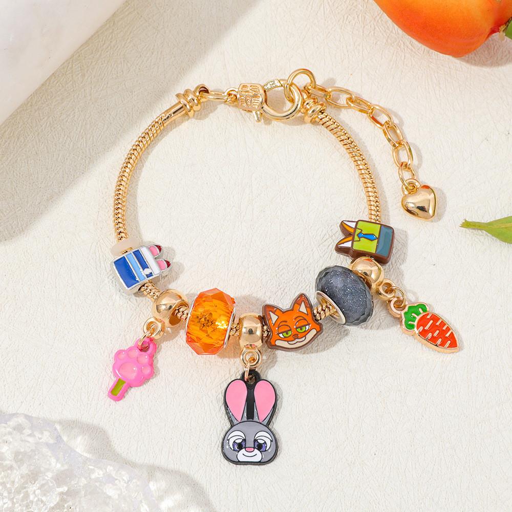 Braccialetto con Perline Personaggio Cartone Animato Zootopia Per Uomo e Donna Accessorio Gioiello