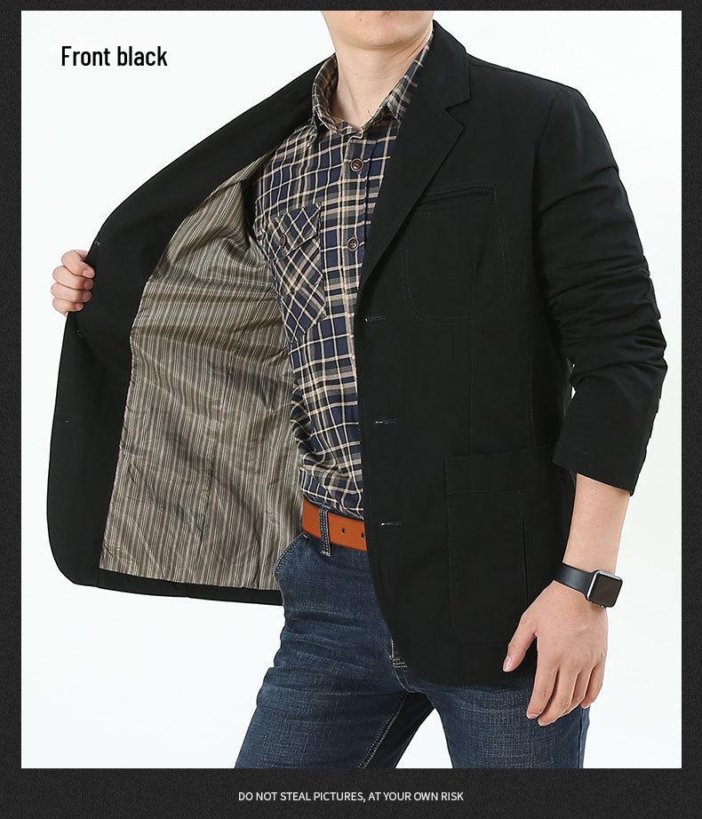 Herren Baumwollblazer: Frühling/Herbst Lässiger Uni-Farben Trend, Übergröße verfügbar.