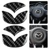 1-4Pcs Decorative Stickers For Mazda Axela ATENZA CX-5 CX-4 Steering Wheel Center Cover Carbon Fiber Interior Decals Accessories