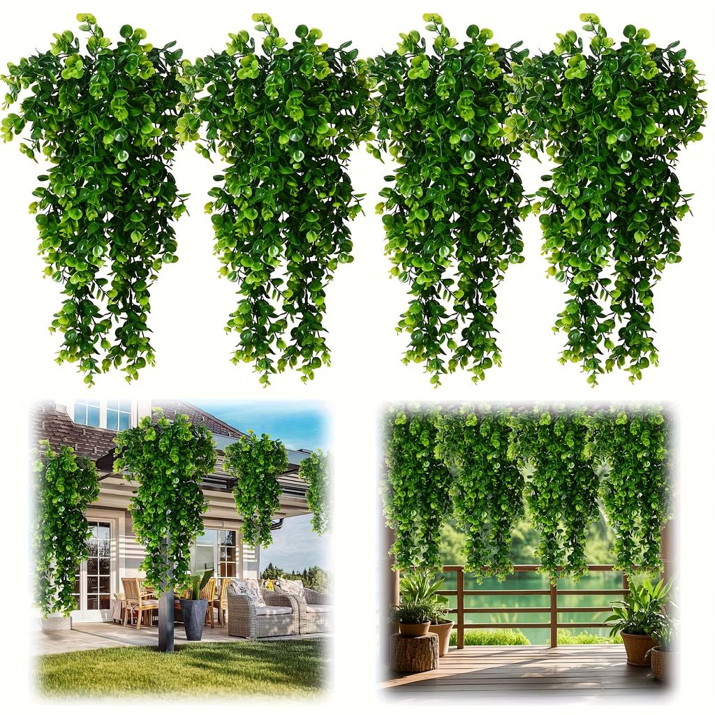 2 Pcs Artificial Hanging Plants with Perfect Elegant Leaf Touch, Perfect for All Perfect Holiday Scene Layout Decoration, Evergreen and Durable