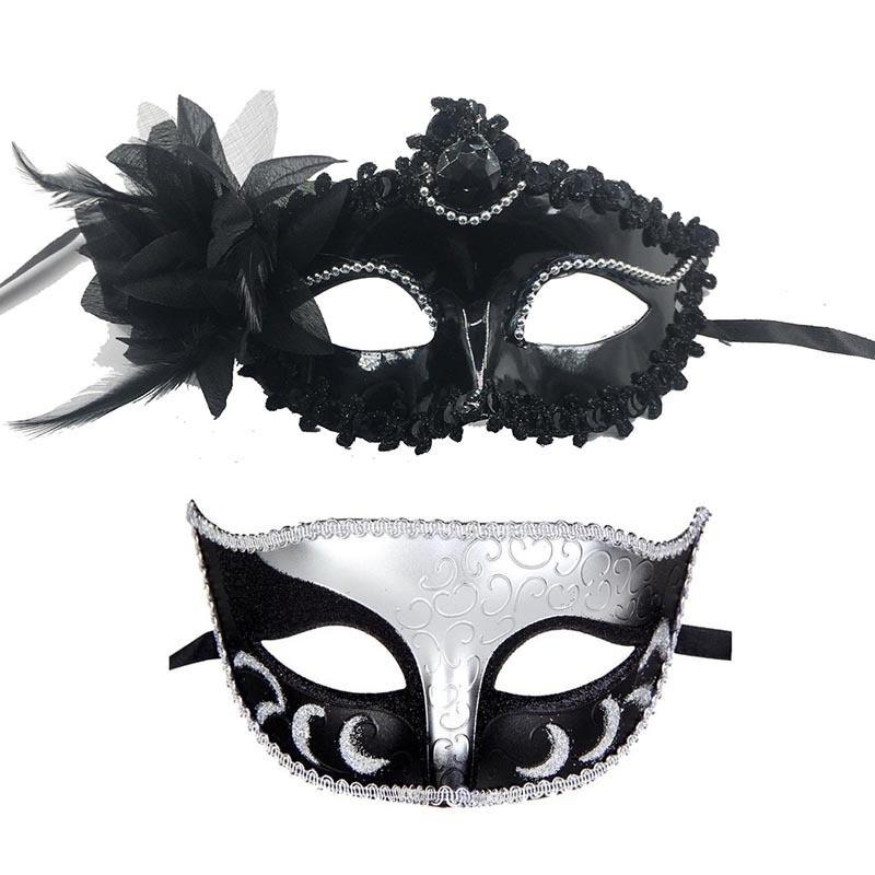 Venetian Half-Face Masquerade Couple Masks for Men and Women