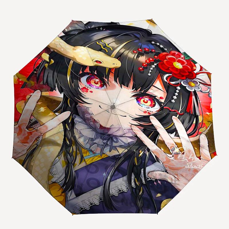 1pc Anime Character Outdoor Umbrella - Automatic Opening/Closing, Portable 3-Fold Design, 8-Bone Iron Frame, Perfect Gift for Fans, Travelers, Da
