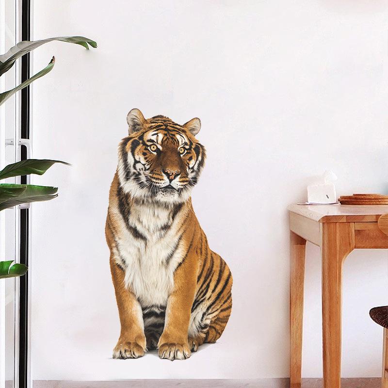 Realistic Tiger Wall Stickers For Kids Room Background Home Decor Living Room Kids Room Bedroom Decoration Wall Decals