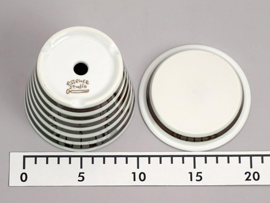 Saikaitoki Hasami Ware Tischkanne mit Bordüre 13683 "Essenz" (Blumentopf) Muster, braun,