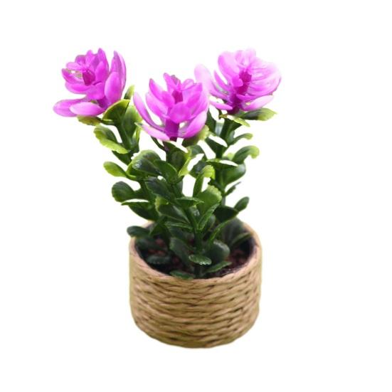 Artificial Plants for Room Mini with Vase, Small Fake In Handwoven Seagrass Indoor Greenery Baskets, Realistic Faux Floral Arrangement Shelf