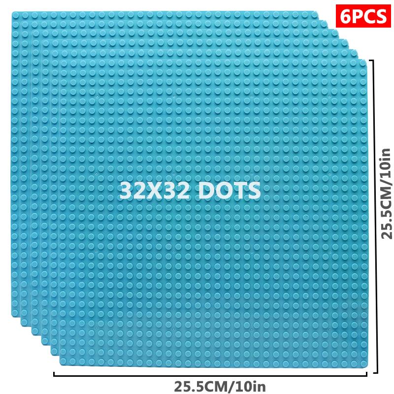 6pcs/set Base Plate 32*32 32*16 Studs Classic Figures Building Blocks Plates Bricks Baseplate Blocks Children Toys For Kid Gifts