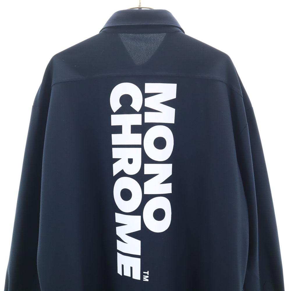 MONOCROM Back logo Long sleeve Button down shirt Navy stretch Men's Used