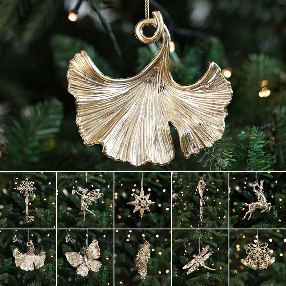 Plastic Xmas Ornament Ball Gold Christmas Tree Ornament Creative Xmas Baubles  Scene Making