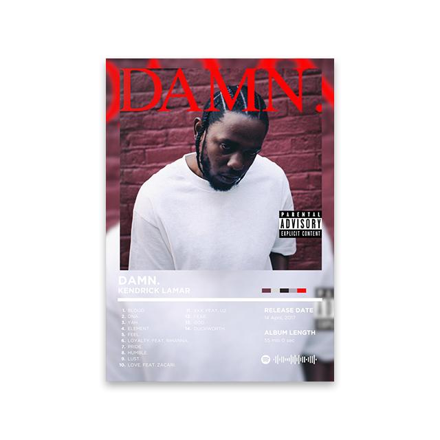 

Rapper Album Cover Retro Poster Music Canvas Wall Art Print Mural Home Decor Music Lover Gift (A4)21X30cm Unframed