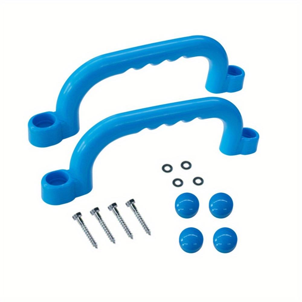 

Набор из 2 прочных пластиковых ручек для лестницы на детской площадке, гладкий захват для игрового оборудования для помещений и улицы, синий и розовый, аксессуары для игрушек синий