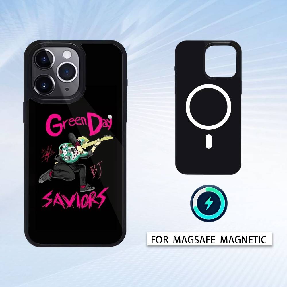 

G-Green D-Day Band Phone Case Magnetic For iPhone17 16 15 14 13 12 Pro Max For Magsafe Wireless Charging Cover iPhone13PRO