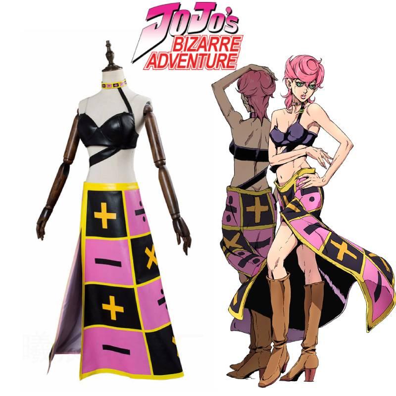 Adventure Jojos Bizarre Trish Una Cosplay Suit Soft Cotton Fabric Fans Gift
