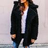 Dámský teplý kabát/bunda z umělé kožešiny, jednobarevný, dlouhý, silný kardigan, svrchní oděv