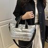 Quilted Shoulder Bag Nylon Down Padded Ladies Messenger Bag Fashion Casual Large Capacity Handbags for Winter Female Tote