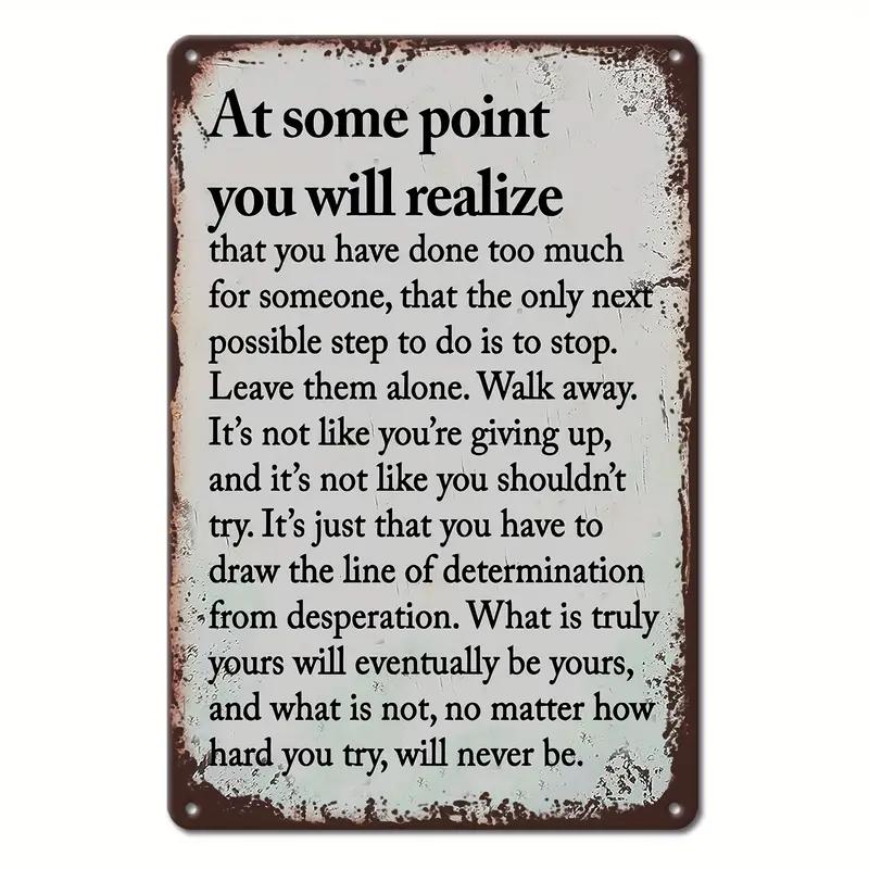 Inspirational Life Sentences Aluminium Sign,Vintage Restaurant Decoration, Cafe Bar Club Living Room  Home Wall Decor