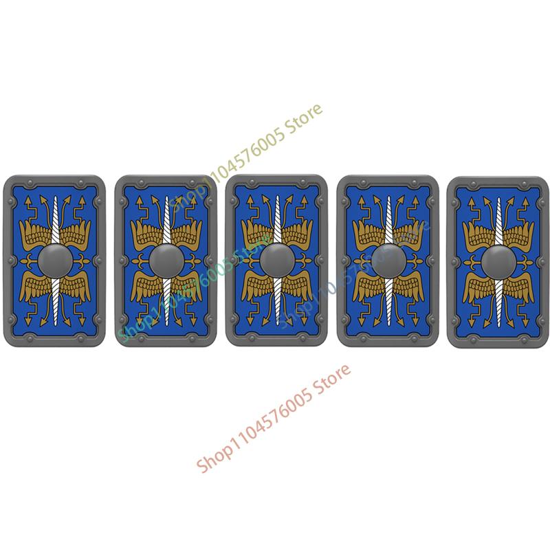 Średniowieczny Rzym Tarcza Budowlane Klocki Wojskowe Żołnierz Rzymski Wojownik Rycerz Postać Łucznik Fartuch Płaszcz Akcesoria Ceglany Zabawka Prezent