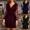 Moda damska Point Print Mesh Sexy Retro Elegancka sukienka klubowa z dekoltem w szpic