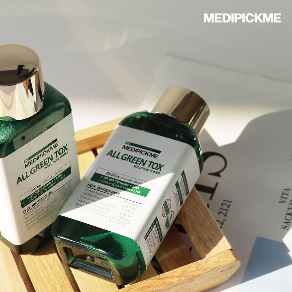 Medipickme All Green Tox Solution Toner 150ml Contains Cica Tea Tree Ingredients for Troubled Skin