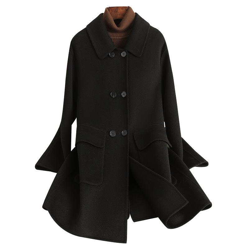 Double-sided Cashmere Coat Medium and Long, Slim and Thin, Showing Temperament, High-end Autumn and Winter New Wool Coat Women