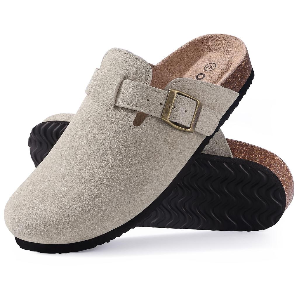 Fashion Comwarm Fashion Suede Flat Mules With Arch Support Classic Men Potato Shoes Outdoor Beach Slides Summer Women Cork Clogs Sandals