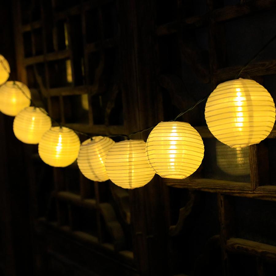 LED Nylon Lantern String Outdoor Garden Park Courtyard Terrace Solar Decorative Light