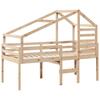 High Bed with Roof 90 X 190 Cm Solid Pine Wood