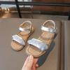 Stilvolle Mädchensandalen, Sommer Outdoor Spitze Prinzessinnen Sandalen, Weiche Sohle Rutschfeste Strandschuhe für Kleine und Große Kinder