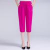 Women Summer Women's High Waist Pants Woman Straight Calf-Length Pants Plus Size XL~4XL