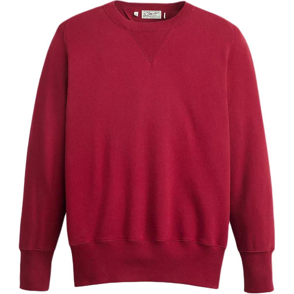 Levis Solid Color Crew Neck Raglan Slim Fit Long Sleeve Sweatshirt Men sweatshirt Red 21931-0048