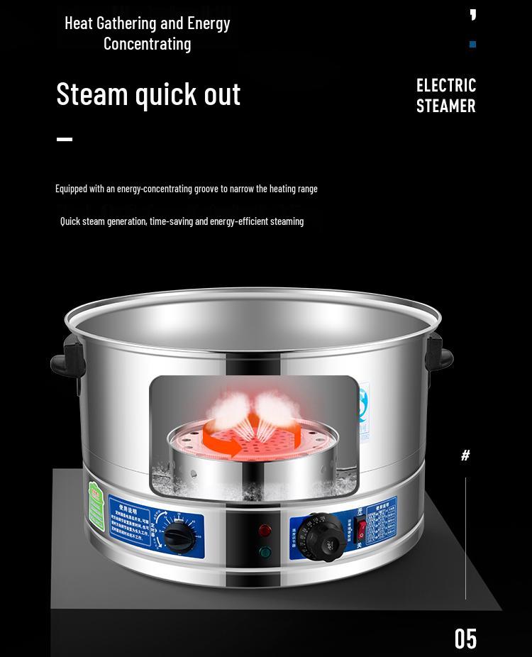 Commercial Three-Hole Steamer for Xiaolongbao, Dumplings, Buns, and Breakfast Shop Use
