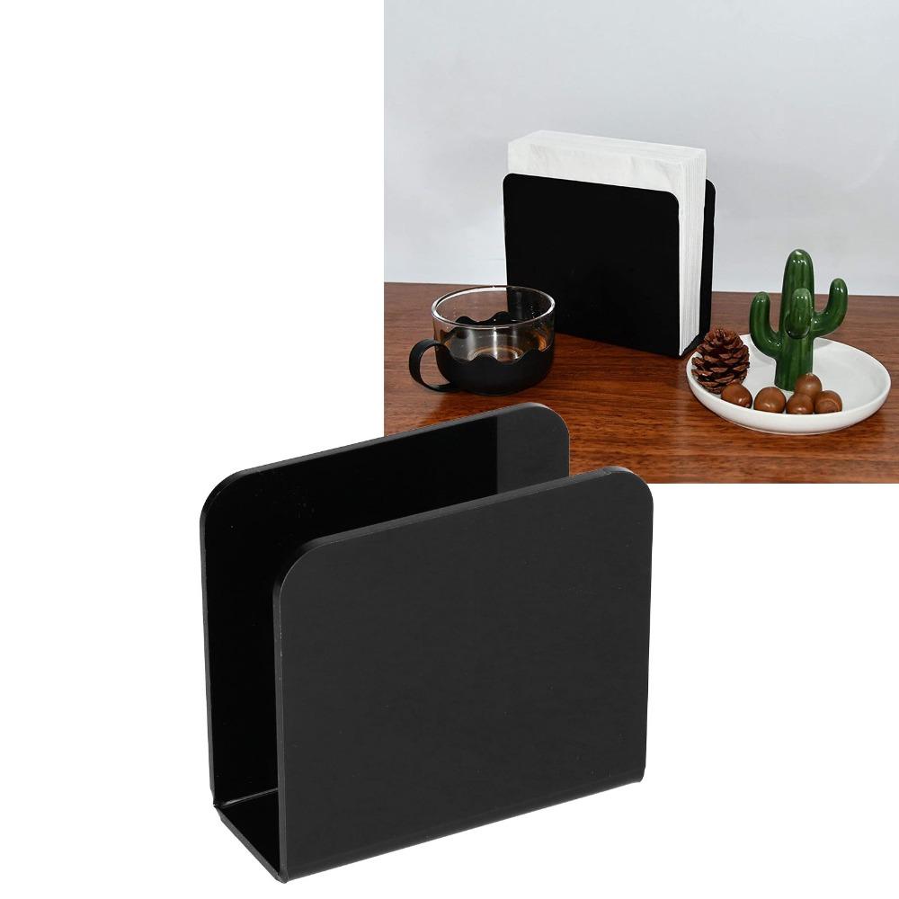 Stylish Black Napkin Holder Acrylic 12x11x5cm Napkin Rack Kitchen Napkin Organizer Kitchen