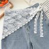 Korean Style Lace Patchwork Tie Short Skirt