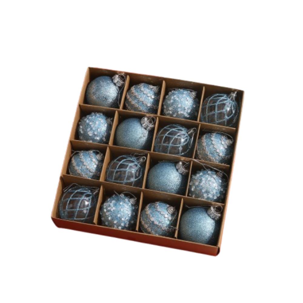 16pcs Foam Christmas Hanging Balls Set Sparkling Merry Christmas Decor Home Decoration