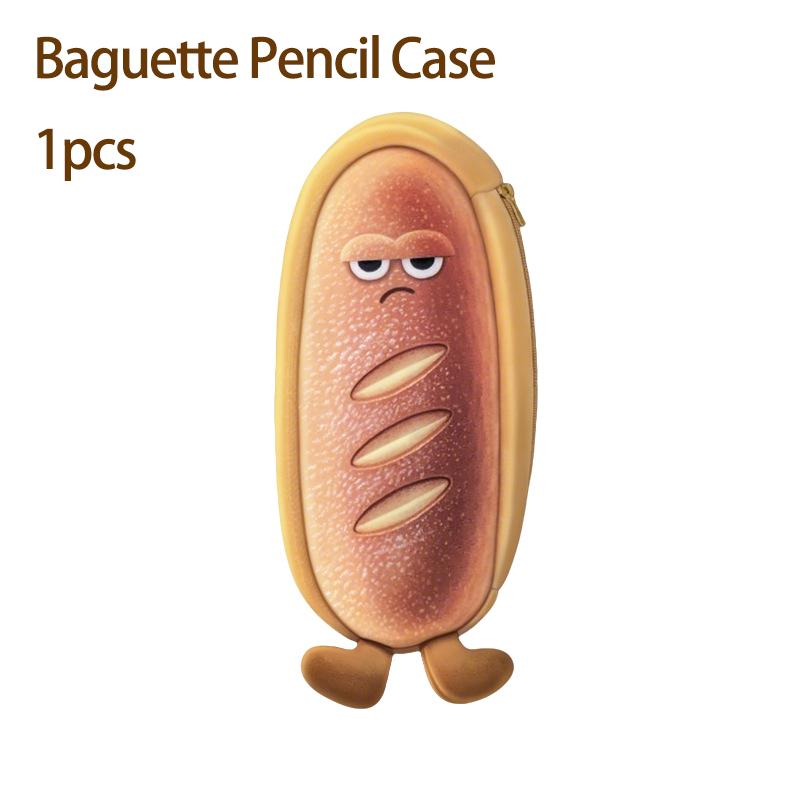 1pcs Cookie Pencil Case Bread Pencil Case Toast Pencil Case Unisex Stationery Large Capacity Portable Bag Cosmetic Pouch