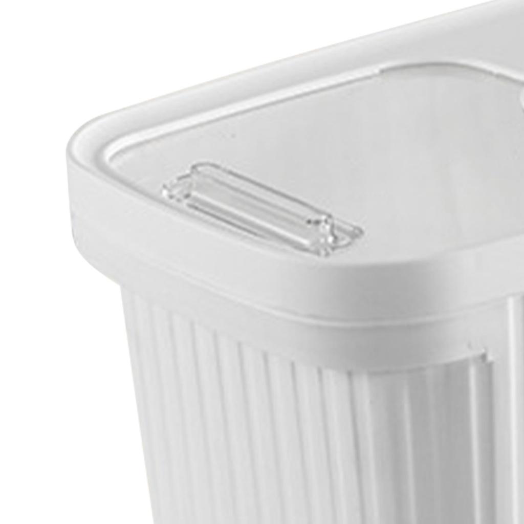 Rice Container Plastic Large Capacity Airtight with Lid Rice Bin for Grain Cereal Flours White 10kg