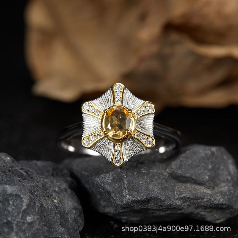 Premium S925 Sterling Silver Natural Gemstone Colored Treasure Stud Earrings Color Separation Does Not Fade Jewelry