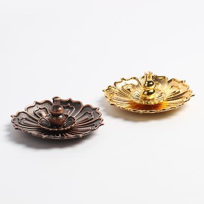 Legierung Weihrauch Brenner Stick Halter Buddhismus Lotus Linie Weihrauch Platte Spule Basis