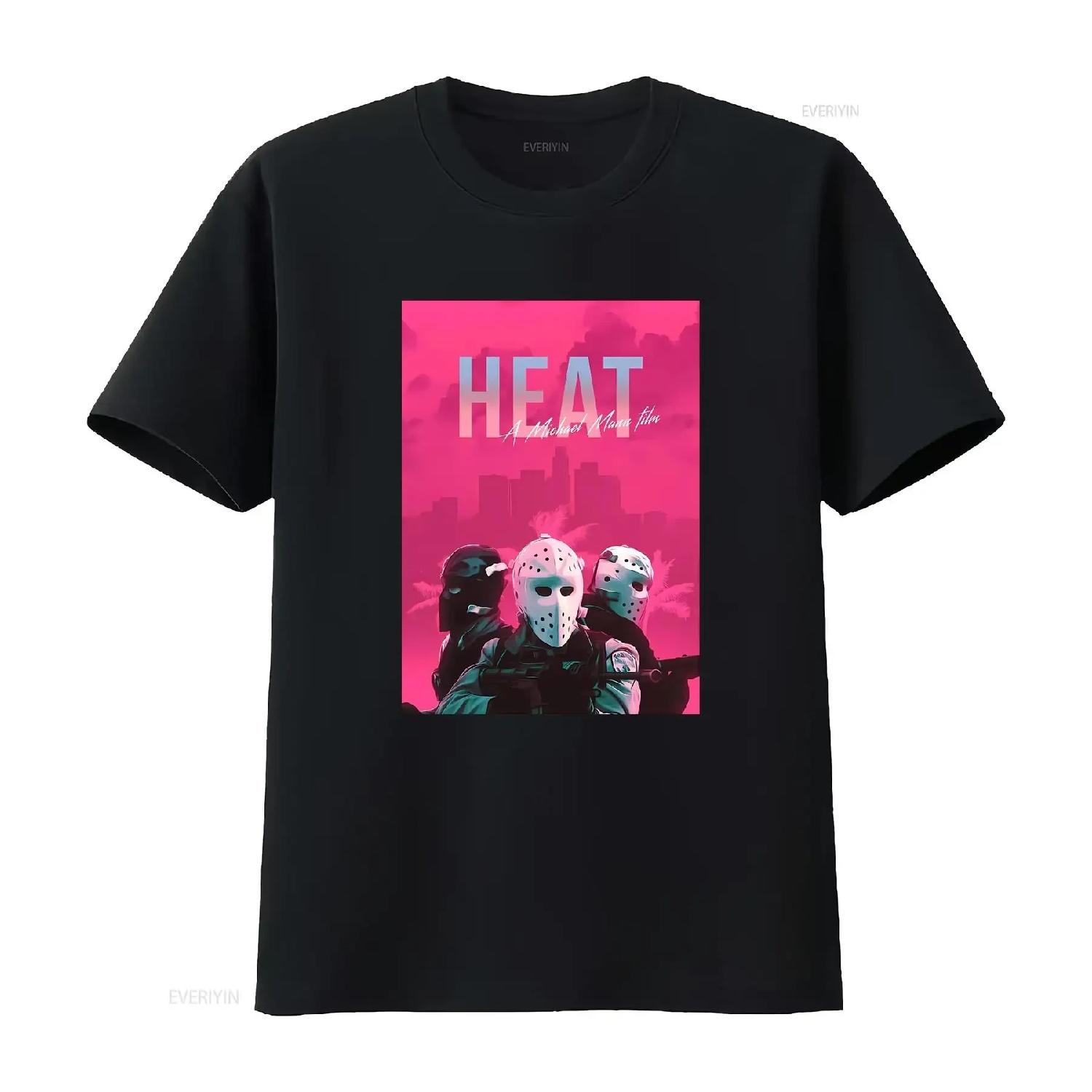 Heat 1995 Movie Classic T Shirt vintage Washed Stretched streetwear Breathable Versatile Stylish graphic designer clothes S