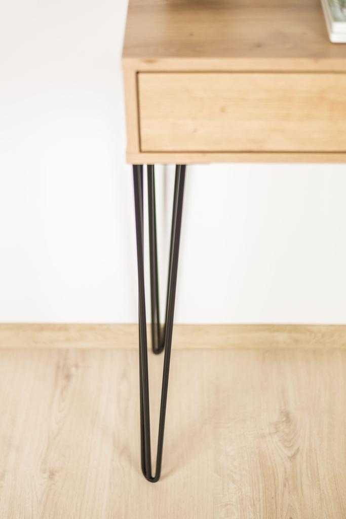 Juego de Patas Horquilla Loft 4 piezas, negro mate, altura 71 cm