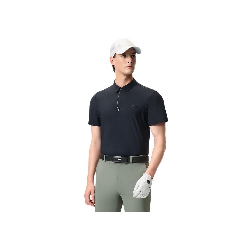 New FILA Golf Series SS25 Polo Shirt Men's Pitch Black BK A11M525201F-BK