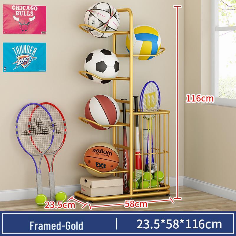 Multi-layer Iron Rack for Storing Kids' Sports Balls, Rackets & More