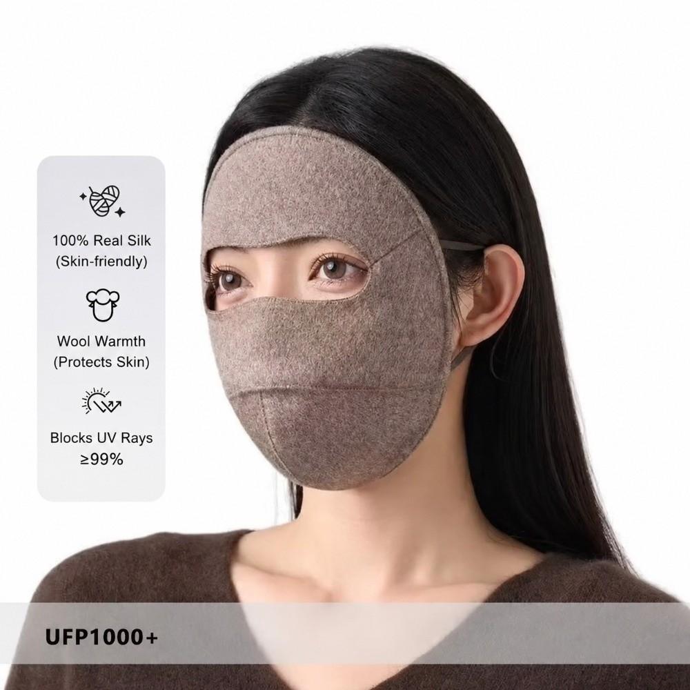 Inner Layer Silk Full Face Cover Anti Cold Warm Face Shield Soft Winter Face Mask Winter Travel