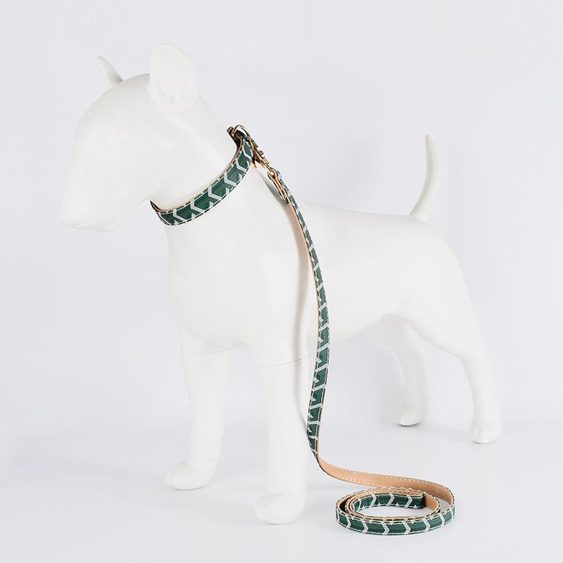 Soft Leather Pet Collar and Leash Set Luxury Snakeskin Pattern Dog Collar Traction Rope Outdoor Adjustable Walking Pet Leash